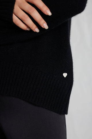 Fifi Crew Cashmere Sweater in Black