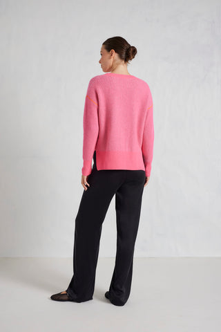 Zoe Cashmere Sweater in Electric Pink