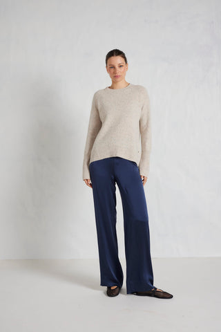 Alessandra Knitwear Fifi Crew Cashmere Sweater in Seashell