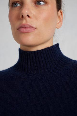 Fifi Polo Cashmere Sweater in Midnight Navy