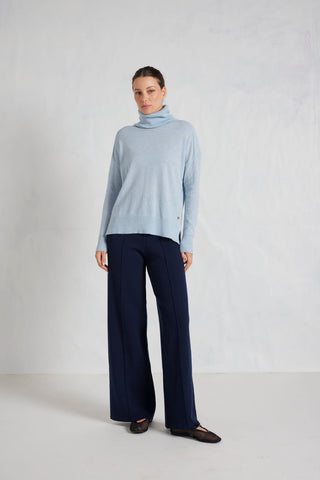 Alessandra Knitwear Iris Cashmere Sweater in Illusion Blue