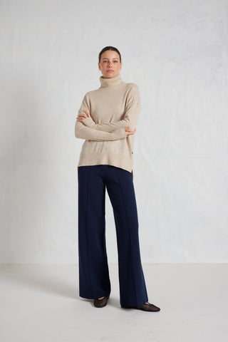 Alessandra Knitwear Iris Cashmere Sweater in Oatmeal