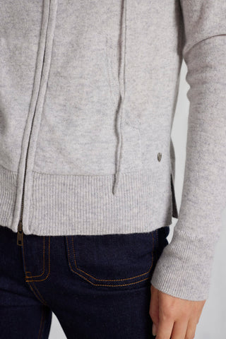 Amber Cashmere Hoodie in Fly Ash