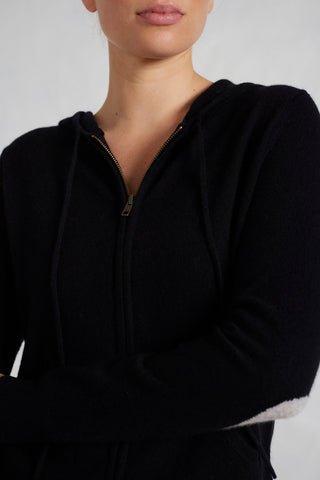 Amber Cashmere Hoodie in Black