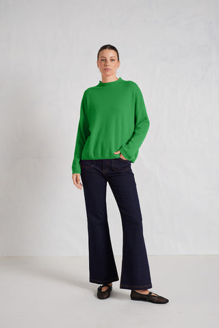 Monet Cashmere Sweater in Lime Green