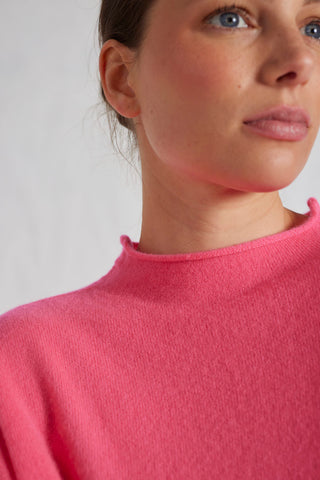 Monet Cashmere Sweater in Electric Pink