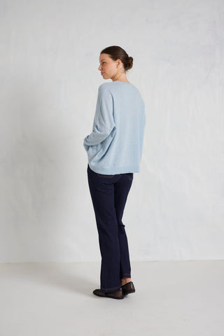 Sandy Cashmere Sweater in Illusion Blue