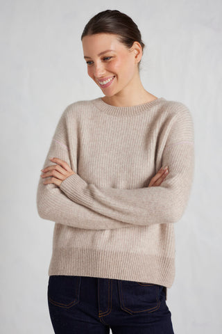 Zoe Cashmere Sweater in Lightweight Beige