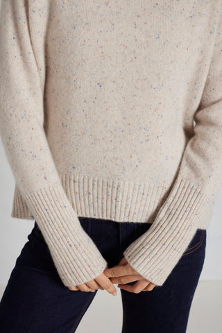 Fifi Polo Cashmere Sweater in Seashell