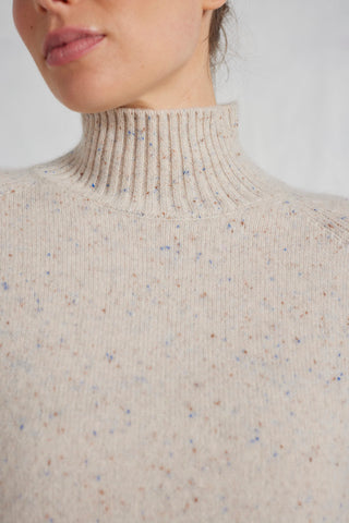 Fifi Polo Cashmere Sweater in Seashell