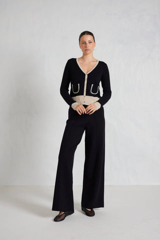 Alessandra Knitwear Penelope Cashmere Cardi in Black