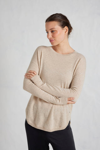 Baby Belle Cashmere Sweater in Oatmeal