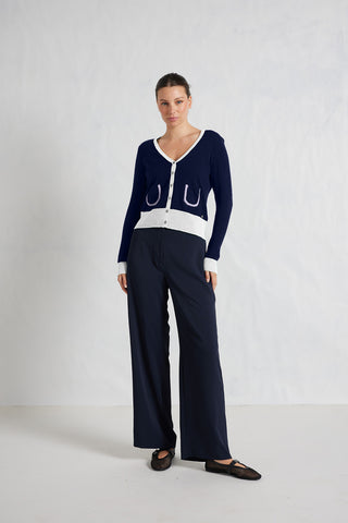 Penelope Cashmere Cardi in Navy