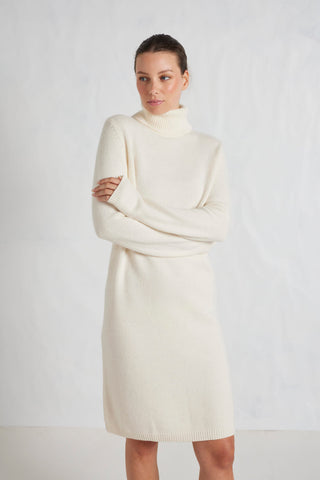 Velma Polo Dress in White Alyssum