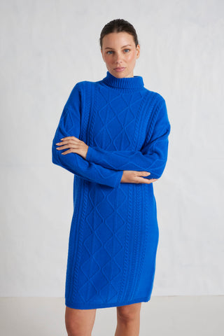 Violet Polo Dress in Cyanine Blue