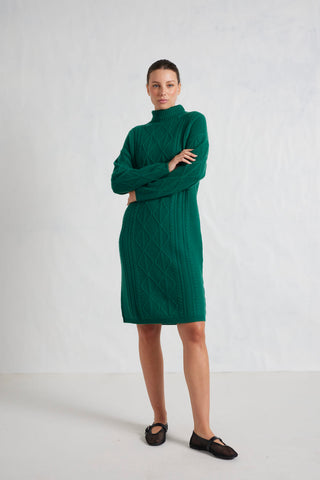 Violet Polo Dress in Forest Green