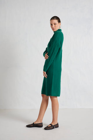 Violet Polo Dress in Forest Green