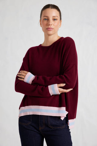 Sandrine Merino Cashmere Sweater in Rouge