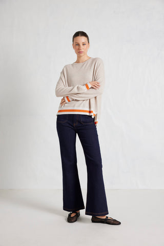 Sandrine Merino Cashmere Sweater in Natural