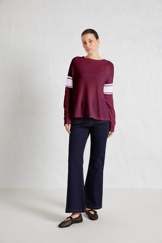 Fay Merino Cashmere Sweater in Rouge