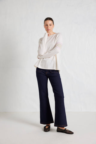 Alessandra Knitwear Fay Merino Cashmere Sweater in White 