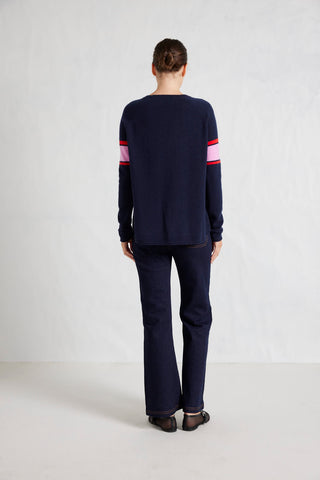 Fay Merino Cashmere Sweater in Navy