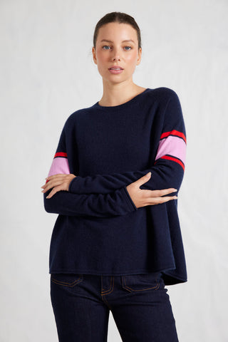 Fay Merino Cashmere Sweater in Navy