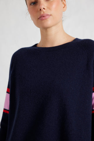 Fay Merino Cashmere Sweater in Navy