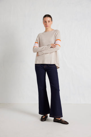 Alessandra Knitwear Fay Merino Cashmere Sweater in Natural