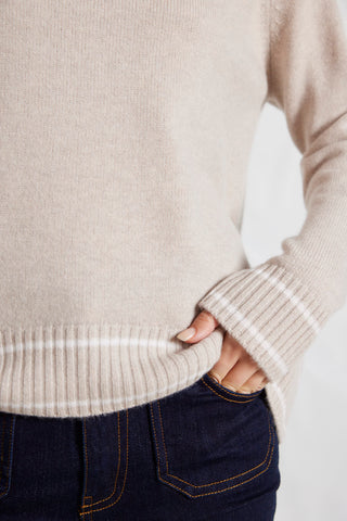 Fifi Polo Merino Cashmere Sweater in Natural