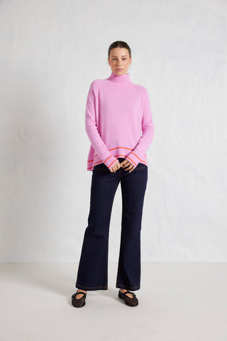 Alessandra Knitwear Fifi Polo Merino Cashmere Sweater in Cinderella