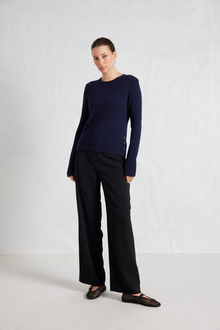 What A Stud Merino Cashmere Sweater In Midnight Navy