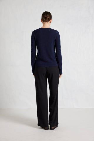 What A Stud Merino Cashmere Sweater In Midnight Navy