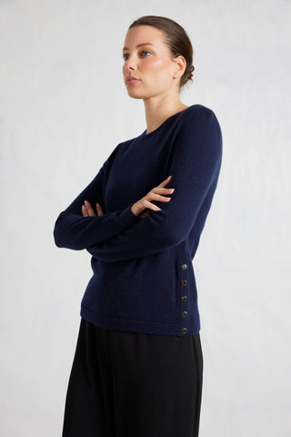 What A Stud Merino Cashmere Sweater In Midnight Navy