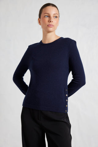 What A Stud Merino Cashmere Sweater In Midnight Navy