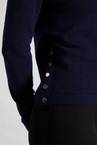 What A Stud Merino Cashmere Sweater In Midnight Navy