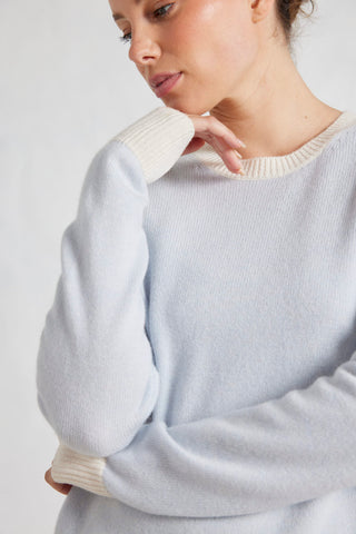 Mandy Splice Sweater in Ice Blue