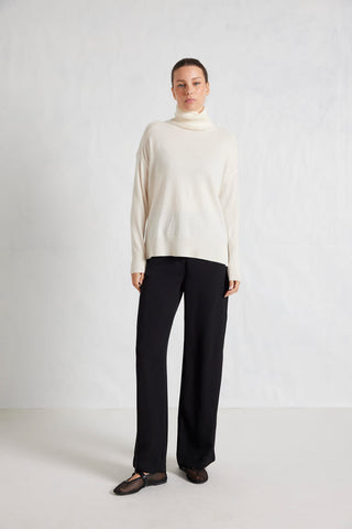 Alessandra Knitwear Iris Polo in White Alyssum