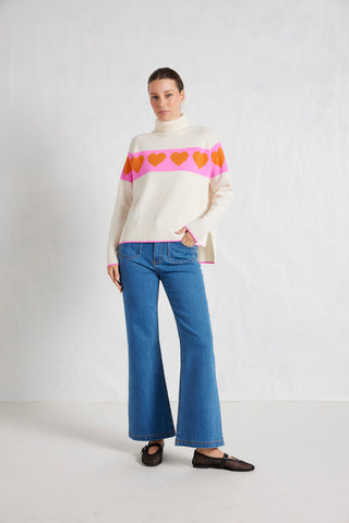 Alessandra Knitwear Bailey Polo in Cream