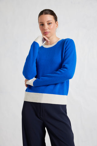 Mandy Splice Sweater in Cyanine Blue