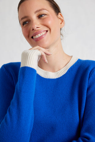 Mandy Splice Sweater in Cyanine Blue