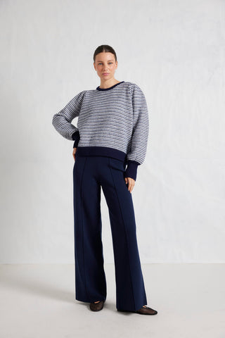 Alessandra Knitwear Roxy Merino Sweater in Snowdrift