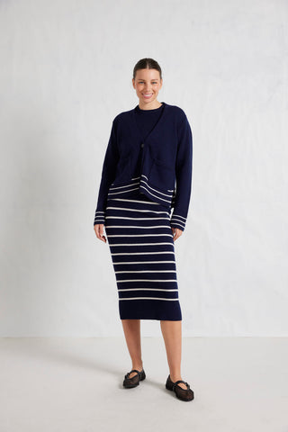 Mona Merino Skirt in Navy