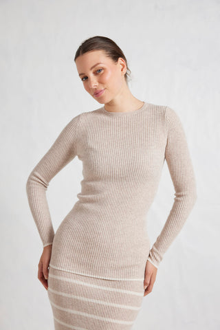 Marley Merino Top in Beige