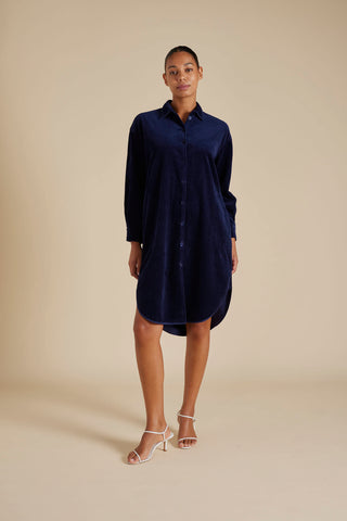 Hannah Cord Shirt in Navy