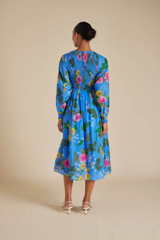 Jade Cotton Silk Dress in Periwinkle Aria