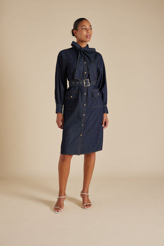 Carrie Dress in Indigo Denim