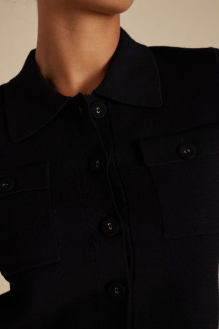 Chelsea Crepe Knit Jacket in Black