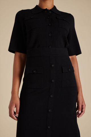 Chelsea Crepe Knit Skirt in Black