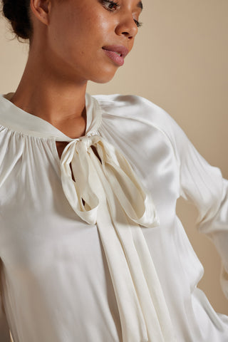 Analise Silk Top in Ivory